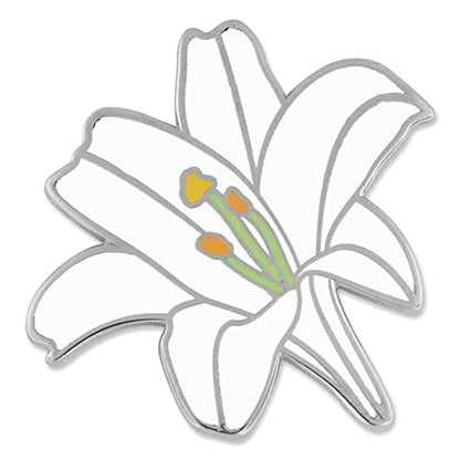 PinMart Flower Trendy Enamel Lapel Pin - color: Lily Flower, size: 25 Pack