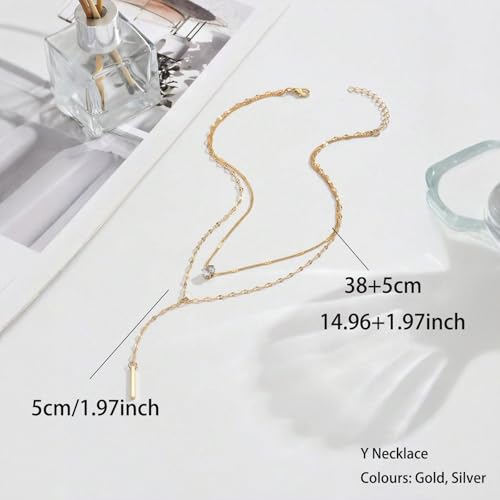 Otxas Lariat Necklace for Women Long Y Shaped Necklaces for Women Drop Necklace Y Shaped Jewelry - color: Style 2