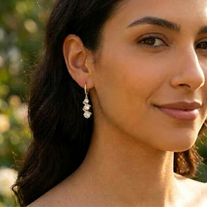Sonateomber Christmas Tree Dangle Small Gold Hoop Earrings for Women, Cute Sparkly CZ Rhinestone Maple Clover Leaf Drop Earings Thanksgiving Holiday Accessories Fashion Jewelry Gift - color: Spiral