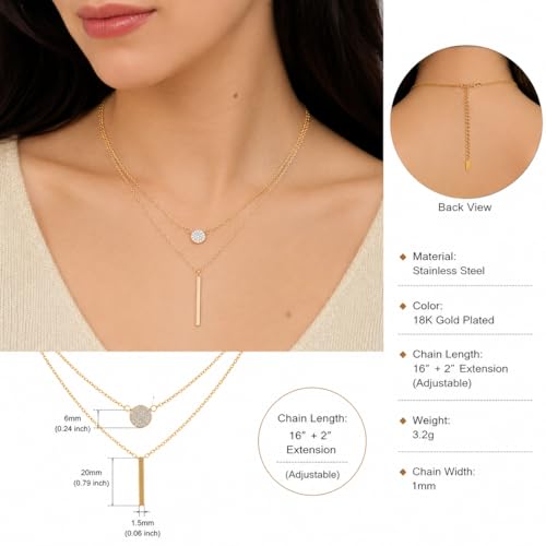Rich London 18K Rose Gold Plated 2-in-1 Clover Heart Pendant Necklace for Women | Elegant Crystal Charm Jewellery - color: Y Chain