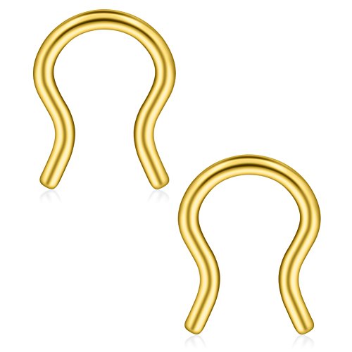 SCERRING 316L Surgical Steel U-Shaped Nose Ring Septum Piercing Hanger Retainer 16g,14g,12g - style: 12PCS - 16G Style 2#
