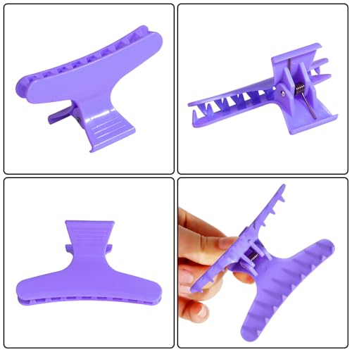 Ondder Pink Purple Butterfly Hair Claw Clips for Styling & Sectioning - Makeup Hair Accessories for Women & Girls - color: Pink & Purple