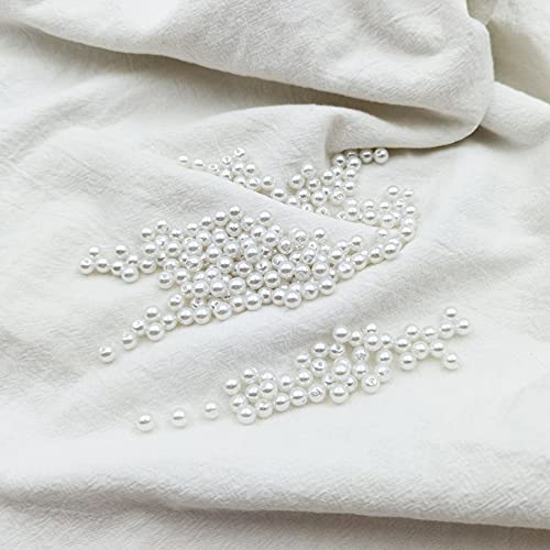 INSPIRELLE 3000pcs 6mm White Art Faux Pearl Beads ABS Round Loose Spacer | for DIY Craft Necklaces Bracelets Jewelry Making - color: White, size: 6mm