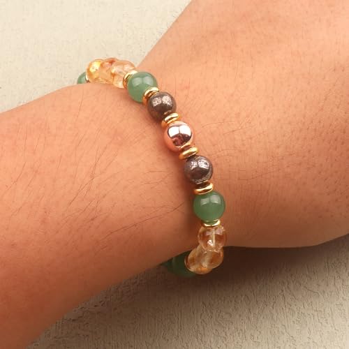 KSQS Healing Stone Bead Bracelet for Women, Natural Gemstones Balance Protection Bracelet, Spiritual Crystal Beads Bracelet Anxiety Relief with Meaning Card - color: Success