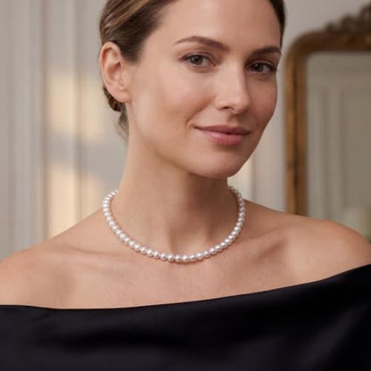 Collector's Natural Pearl Necklace,Baroque Pearl Necklace for Women, June Birthstone Jewelry Gift for Women's - color: 6.0-7.0mm 18inch