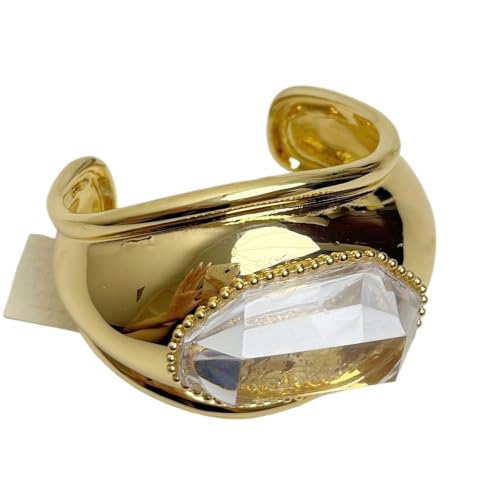 Oval Open Cuff Bracelet for Women – Light Wide Statement Bangle for Office & Everyday Wear
