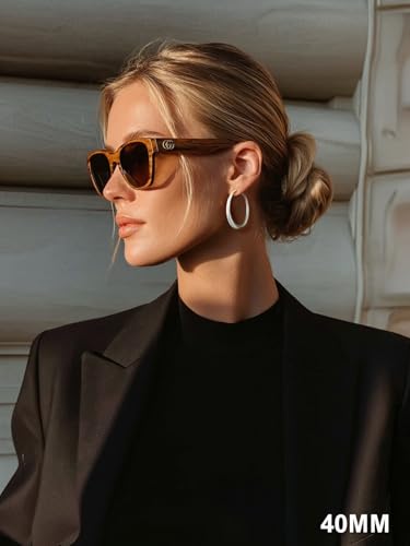 KeyStyle 5mm Thick Hoop Earring，Large Gold Hoop Earrings for Women | Stainless Steel Hoops Earring 14K Gold Plated/Silver/Black Hoop Lightweight Hypoallergenic Hollow Tube Hoop(40/60/80MM) - color: Silver, size: 40mm
