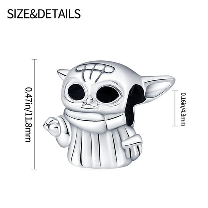 LIGHTDOG 925 Sterling Silve Charms fits Pandora Bracelets Necklace,5A Zircon Dangle Pendant Bead,Mother's Day Gift Jewelry Beads for Women - style: Yoda Charm