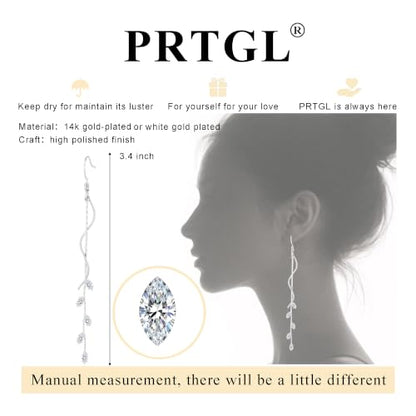 Dangle Earrings for Women - 14K Gold/White Gold/Rose Gold Plated Butterfly Heart Star Hoop Chain Long Tassel Cubic Zirconia CZ Dangle Earrings - color: silver twist fish hook