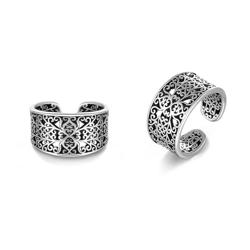 Celtic Knot/Celtic Knot/Bat/Filigree Viking Earrings 925 Sterling Silver Non Piercing Ear Cuff Earrings Cool Earring Cuff for Women Men - color: filigree-A