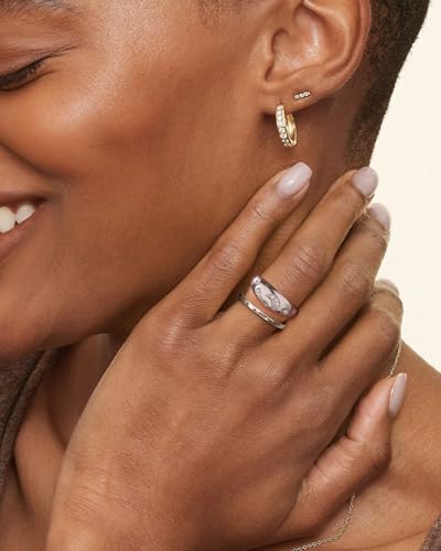 YeGieonr Gold Rings for Women Non Tarnish, 18K Gold Plated Stainless Steel North Star Signet Ring, Waterproof Dainty Pinky Statement Ring, Tarnish Free Gold Jewelry for Women - color: Moon&Star Dome Silver