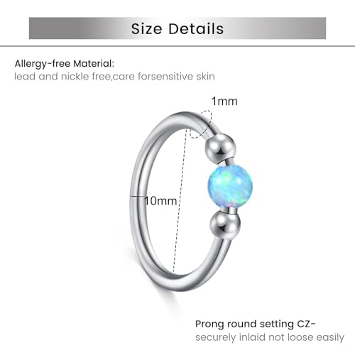 Briana Williams 18G 20G Nose Rings for Women Nose Piercings Nose Rings Hoops Nose Studs Surgical Steel Nose Ring Silver Gold Nose Piercing Jewelry - color: D5 -18g, silver