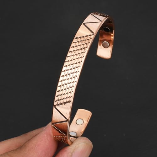Pure Copper Cuff Bangle Bracelet 100% Solid, Raw & Uncoated Handmade Bracelets Jewelry Cuff Gift Bangle for Women & Men - color: Copper Cb-111