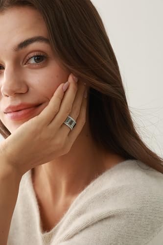 ASHINE 14K Gold Plated 5A Cubic Zirconia Half Eternity Band Ring | Stackable Engagement Ring for Women | Dainty Diamond-Inspired Womens Wedding Jewelry - color: White Gold-Half-Eternity