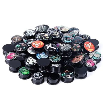10 Pairs Acrylic Screw on Ear Gauges Plugs and Tunnels Expander Stretcher For Women Men Body Piercing Jewelry - size: 12mm(1/2")