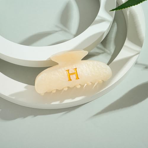 LILIE&WHITE Acrylic Letter Hair Clips For Women Stylish H Monogram | Alphabet Hair Clip Fashion Glitter Claw Clip Elegant And Durable Hair Accessory Large Hair Clips H - color: HC22539H