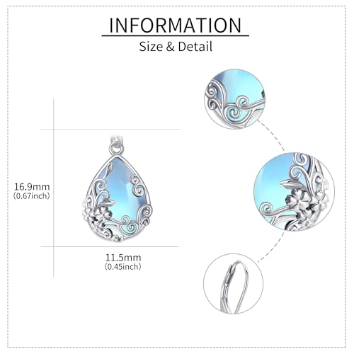 Black Onyx Earrings 925 Sterling Silver Black Onyx Dangle Drop Earrings Filigree Jewelry Gift for Women Girls - style: Moonstone Filigree