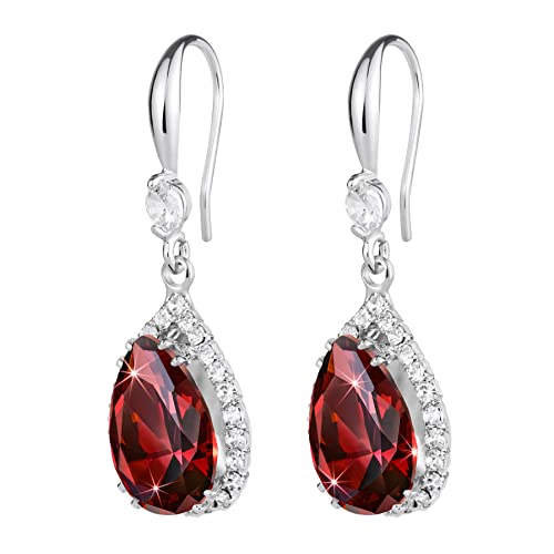 Linawe Imitation Diamond Dangle Earrings for Women Trendy, Rhinestone Drop Chandelier Earrings, Teardrop Crystal Cubic Zirconia Wedding Jewelry Set, 14K Gold/Rose Gold/Silver Tone - color: Silver,Jan