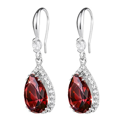 Linawe Imitation Diamond Dangle Earrings for Women Trendy, Rhinestone Drop Chandelier Earrings, Teardrop Crystal Cubic Zirconia Wedding Jewelry Set, 14K Gold/Rose Gold/Silver Tone - color: Silver,Jan