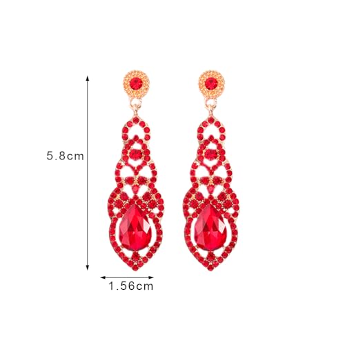 Cute Hollow Crystal Rhinestone Teardrop 8-Shaped Long Dangle Earrings for Women Fashion Strand Jewelry - style: Style12