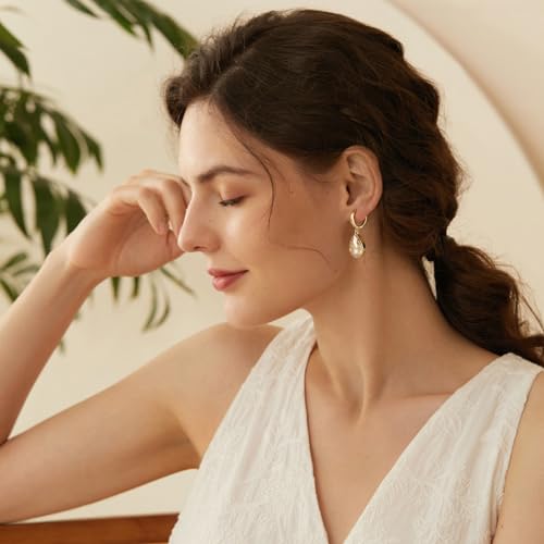 Crystals Teardrop Dangle Drop Earrings, 18K Gold Plated Hoop Earrings Zirconia Jewelry for Women Gifts - color: Orange