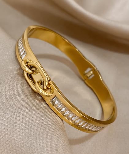 hotoo Gold Plated Bangle Bracelet for Women - style: Clasp