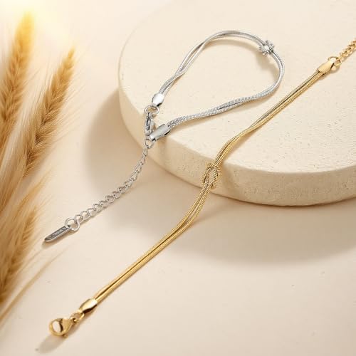 Matching Couple Bracelets – Infinity Promise Love Knot BFF Bracelets for Women & Men, Hypoallergenic Non-Tarnish Friendship Jewelry, Bestie Gifts, Forever Relationship Jewelry for Her/Him - color: Silver