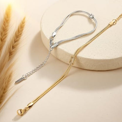 Matching Couple Bracelets – Infinity Promise Love Knot BFF Bracelets for Women & Men, Hypoallergenic Non-Tarnish Friendship Jewelry, Bestie Gifts, Forever Relationship Jewelry for Her/Him - color: Silver