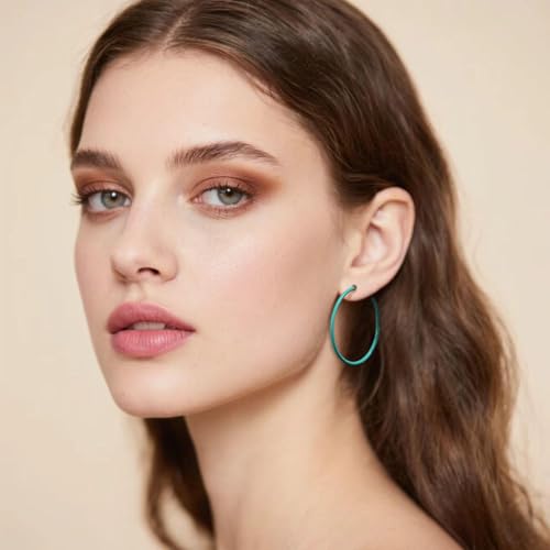 12 Pairs Colorful Classic C Hoop Earrings for Women, 925 Sterling Silver Hypoallergenic Earrings Set, Multi-Color Everyday Dainty Jewelry Gift for Her, Mix and Match - style: C-circle