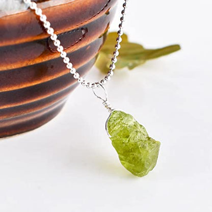 Natural Gemstones Pendant Necklace, Rough Stones, Silver Plated, Chakra Healing Crystals, Handmade, Wedding, Birthday, Minimalist, Jewelry for Women