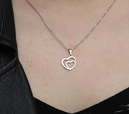 Silver Necklaces for Women Teens, Best Friend Necklace Sister Daughter Gift | Horseshoe Butterfly Swan Wave Evil Eye Necklace Graduation Chritmas Birthday Gifts for Women, Stainless Steel - style: Heart
