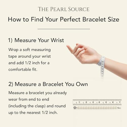 The Pearl Source Real Freshwater Pearl Bracelet for Women, Gold Plated AAAA Genuine Cultured Freshwater Pearls, White Pearl Bracelet, Fine Jewelry Gift