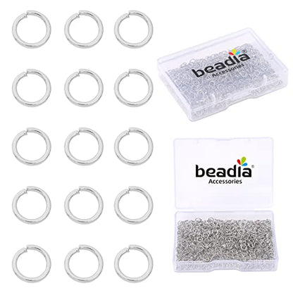 BEADIA Platinum Plated Jump Rings Non Tarnish 4mm 900pcs for Jewelry Making Findings - color: Platinum, size: 0.5x4mm
