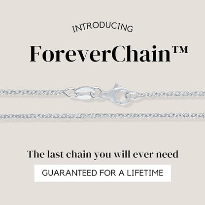 KISPER 925 Sterling Silver Cable Chain Necklace for Women 1.6mm Diamond Cut | Made in Italy, 16-30 inches, anti-tarnish, hypoallergenic, nickel-free, waterproof, lobster clasp