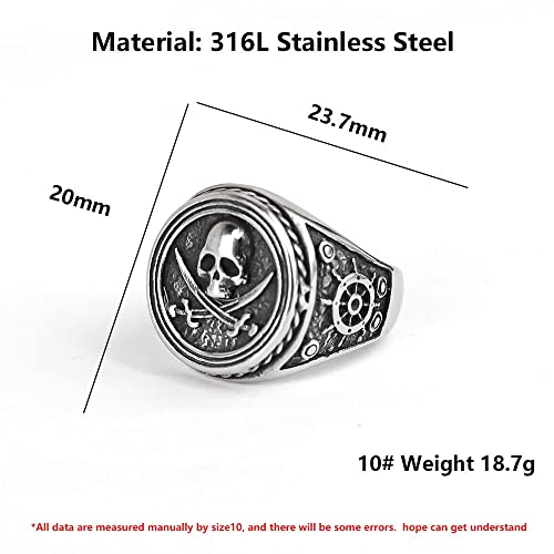 2023 Skull Ring Cool Evil Death Punk Rock Stainless Steel Rings Aly Style Jewelry - style: R1037