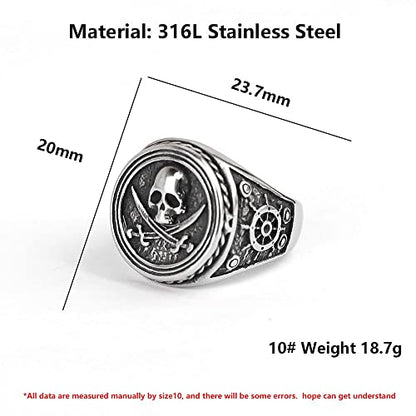2023 Skull Ring Cool Evil Death Punk Rock Stainless Steel Rings Aly Style Jewelry - style: R1037