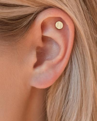 Stud Earrings for Women- 14K Gold/White Gold Plated/Black Bow Dragon Softball Snake Bat Stud Earrings - color: Softball