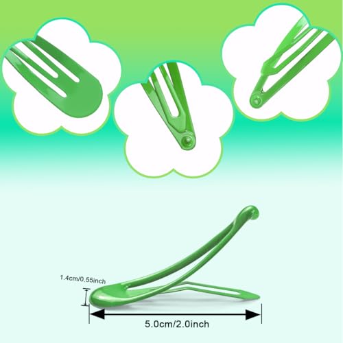 ELANE 80 Pcs Metal Snap Hair Clips for Women,Small Snap Barrettes for Women Girls Thick Fine Hair (Green) - color: Green