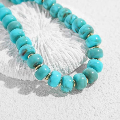 Chunky Beaded Necklace for Women Trendy Multicolor Resin Beads Choker Necklaces Boho Summer Statement Necklace Chunky Heart Jewelry - color: Bead necklace-turquoise