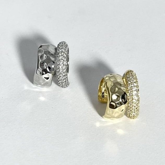 Ear Cuffs Earrings for Women Non Piercing Cartilage Cuff Wrap Clip on Earrings Trendy Pearl Rhinestone Tassel Chain Earrings Jewelry for Women - color: Chunky Rhinestone Cuff Gold
