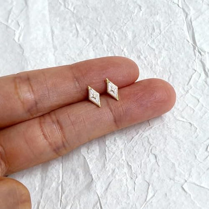 Square Stud Earrings for Women Boho Starburst Screw Back Earrings Geometric Flatback Cartilage Helix Earring 14K Gold Plated Hypoallergenic Jewelry Accessories for Party Outfits Trendy Jewelry Gifts - color: D-boho earrings