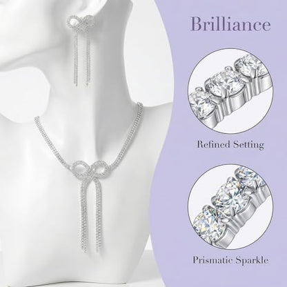 Silver Plated Necklace Earrings Bracelet Crystal Bridal Wedding Jewelry Sets for Wedding princess birthday party Halloween Prom Pageant Jewelry - color: 3-white