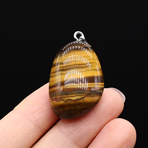 QSLLER 20pcs Natural Crystals Stone Pendant Amethyst Rose Quartz Smooth Polished Gemstone Charms for Jewelry Making DIY Necklace Earrings