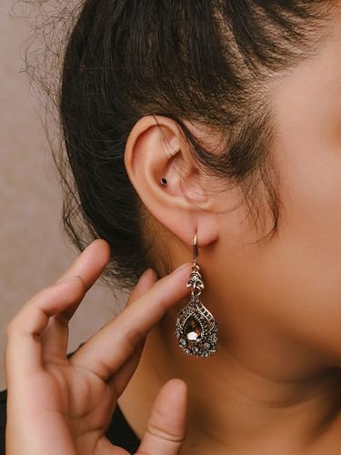 Christmas Halloween Red Heart Shaped Pattern Alloy Earrings, Gothic Antique Style Jewelry for Women - style: Earrings R23-011