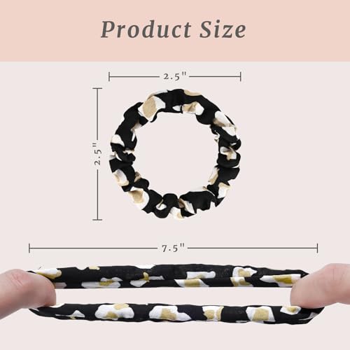 30 Pcs Small Scrunchies No Damage Hair Ties for Women | Hair Accessories Ponytail Holders, Elastic Soft Rubber Bands for Thick Thin Hair (Leopard Print) - color: Leopard Print