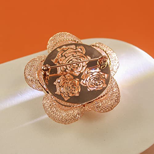 Brooches Fashionable and Refined Hollow-Out Breastpin for Girls Ladies and Women | Clothes Pin | Brooches and Pins for Women | Daisy Pin | Ladies Jewelry | Flower Brooch - color: Gold