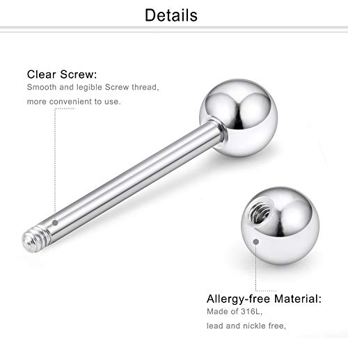 316L Surgical Steel Chain Dangle Nipple Shield Rings 14G Nipplering Barbell Piercing Jewelry for Women Men - color: Silver-tone/4Pr