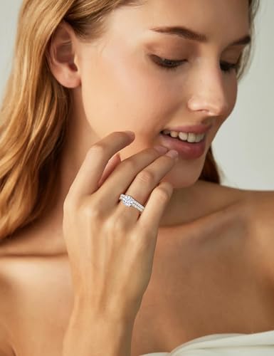 EAMTI 2mm 925 Sterling Silver Wedding Band Half Eternity Stackable Engagement Ring Size 3-13 - color: Silver-Moissanite