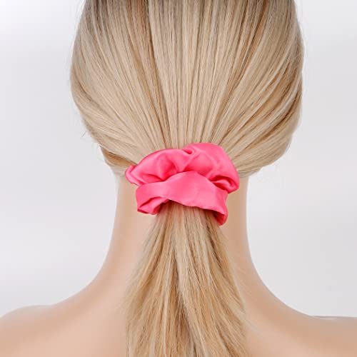 16 Pacs Satin Scrunchies Bridesmaid Proposal Gifts Hair Ties Scrunchies for Women Girls Bachelorette Party Favors(Hot pink) - color: hot pink
