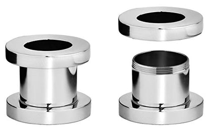 Forbidden Body Jewelry 1.2mm - 16mm Surgical Steel Ear Gauges Screw Fit Tunnels, Tunnel Plug Earrings Sold as a Pair - style: 8mm (0 Gauge)